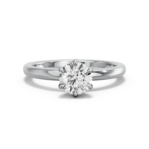 Image for Round Six Prong Ring with Solitaire band