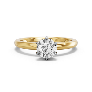 Image for Round Six Prong Ring with Solitaire band