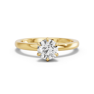 Image for Round Six Prong Ring with Solitaire band