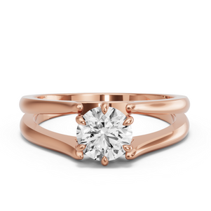 Image for Round Six Prong Ring with Split Ring Solitaire band