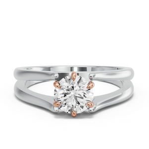 Image for Round Six Prong Ring with Split Ring Solitaire band