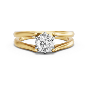 Image for Round Six Prong Ring with Split Ring Solitaire band