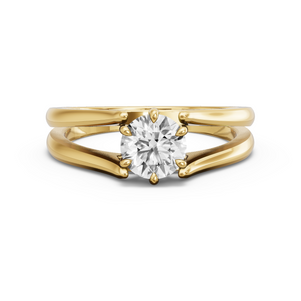 Image for Round Six Prong Ring with Split Ring Solitaire band