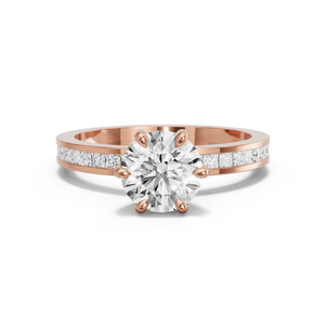 Image for Round Six Prong diamond Ring with Channel band