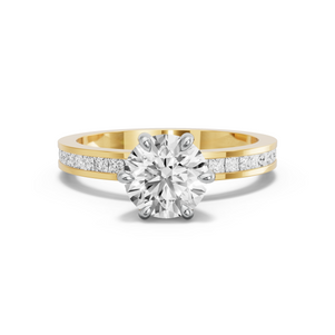 Image for Round Six Prong diamond Ring with Channel band