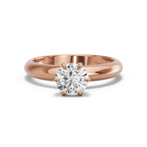 Image for Round Six Prong diamond Ring with Knife Edge Solitaire band
