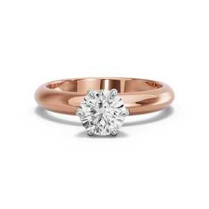 Image for Round Six Prong diamond Ring with Knife Edge Solitaire band