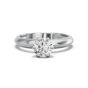 Image for Round Six Prong diamond Ring with Knife Edge Solitaire band
