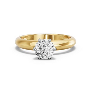 Image for Round Six Prong diamond Ring with Knife Edge Solitaire band