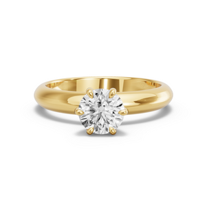 Image for Round Six Prong diamond Ring with Knife Edge Solitaire band