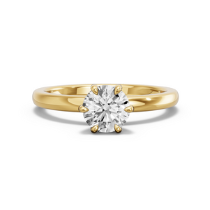 Image for Round Six Prong diamond Ring with Solitaire band in 18K Yellow Gold