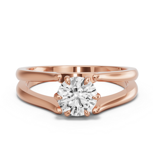 Image for Round Six Prong diamond Ring with Split Ring Solitaire band