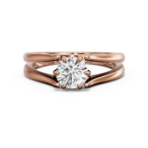 Image for Round Six Prong diamond Ring with Split Ring Solitaire band