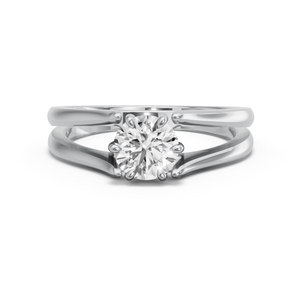Image for Round Six Prong diamond Ring with Split Ring Solitaire band