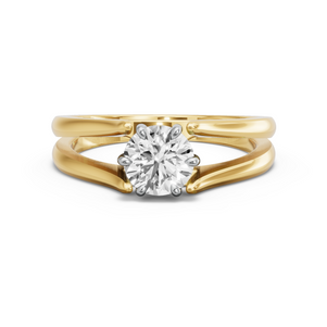 Image for Round Six Prong diamond Ring with Split Ring Solitaire band