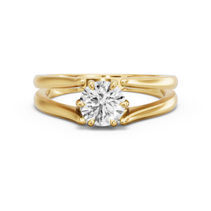 Image for Round Six Prong diamond Ring with Split Ring Solitaire band