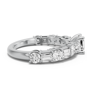 Image for Asscher Surprise diamond Ring with Alternating Baguette band