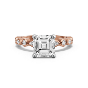 Image for Asscher Surprise diamond Ring with Alternating Marquise band