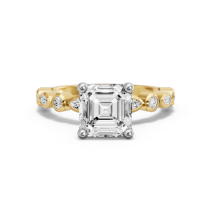 Image for Asscher Surprise diamond Ring with Alternating Marquise band