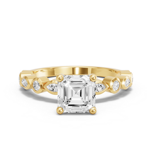 Image for Asscher Surprise diamond Ring with Alternating Marquise band