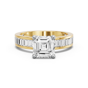 Image for Asscher Surprise diamond Ring with Baguette Channel band