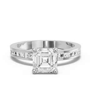 Image for Asscher Surprise diamond Ring with Channel band