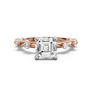 Image for Asscher Surprise diamond Ring with Floating Station band