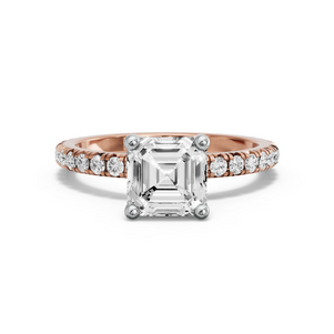 Image for Asscher Surprise diamond Ring with French Pave band