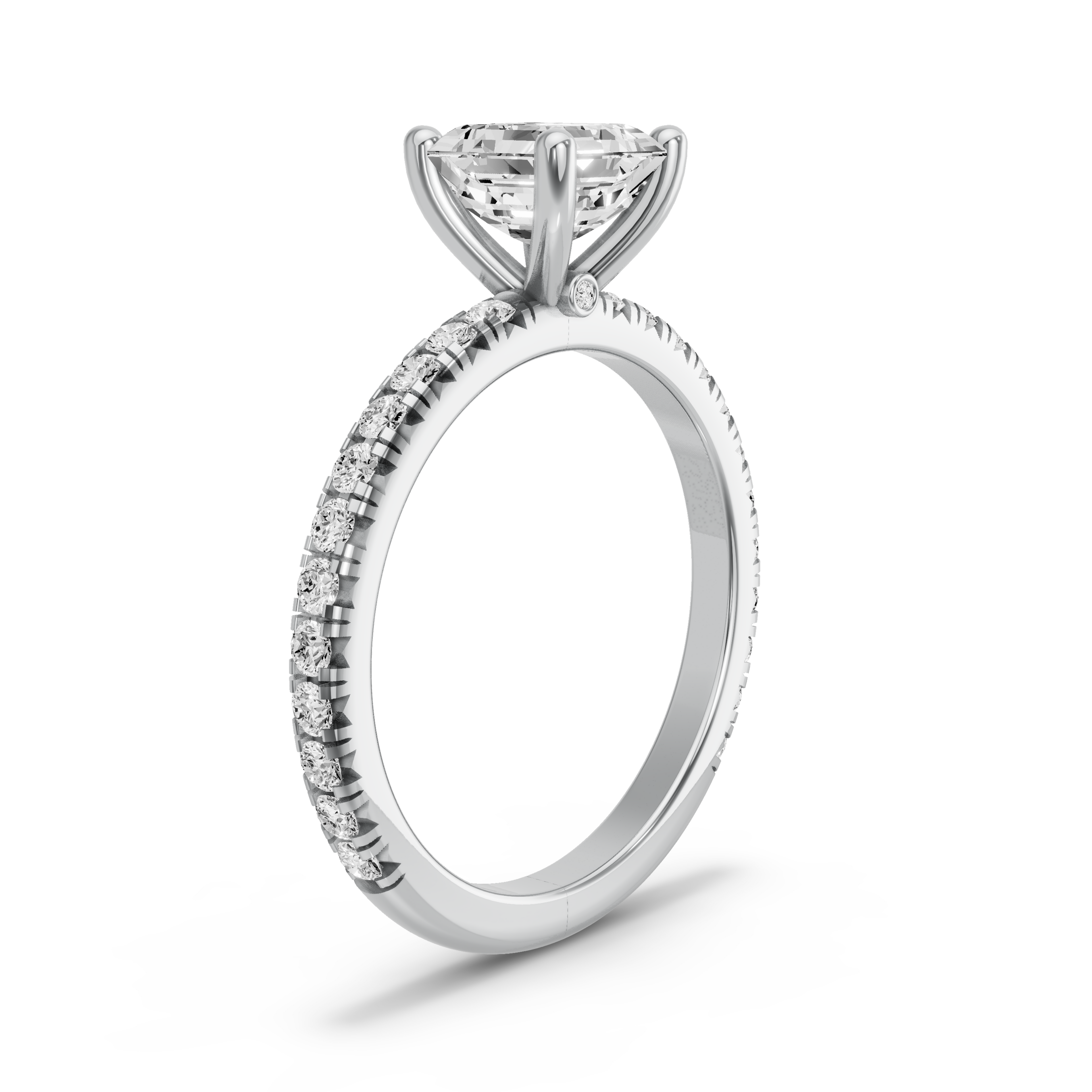 Image for Asscher Surprise diamond Ring with Floating Station band in 950 Platinum