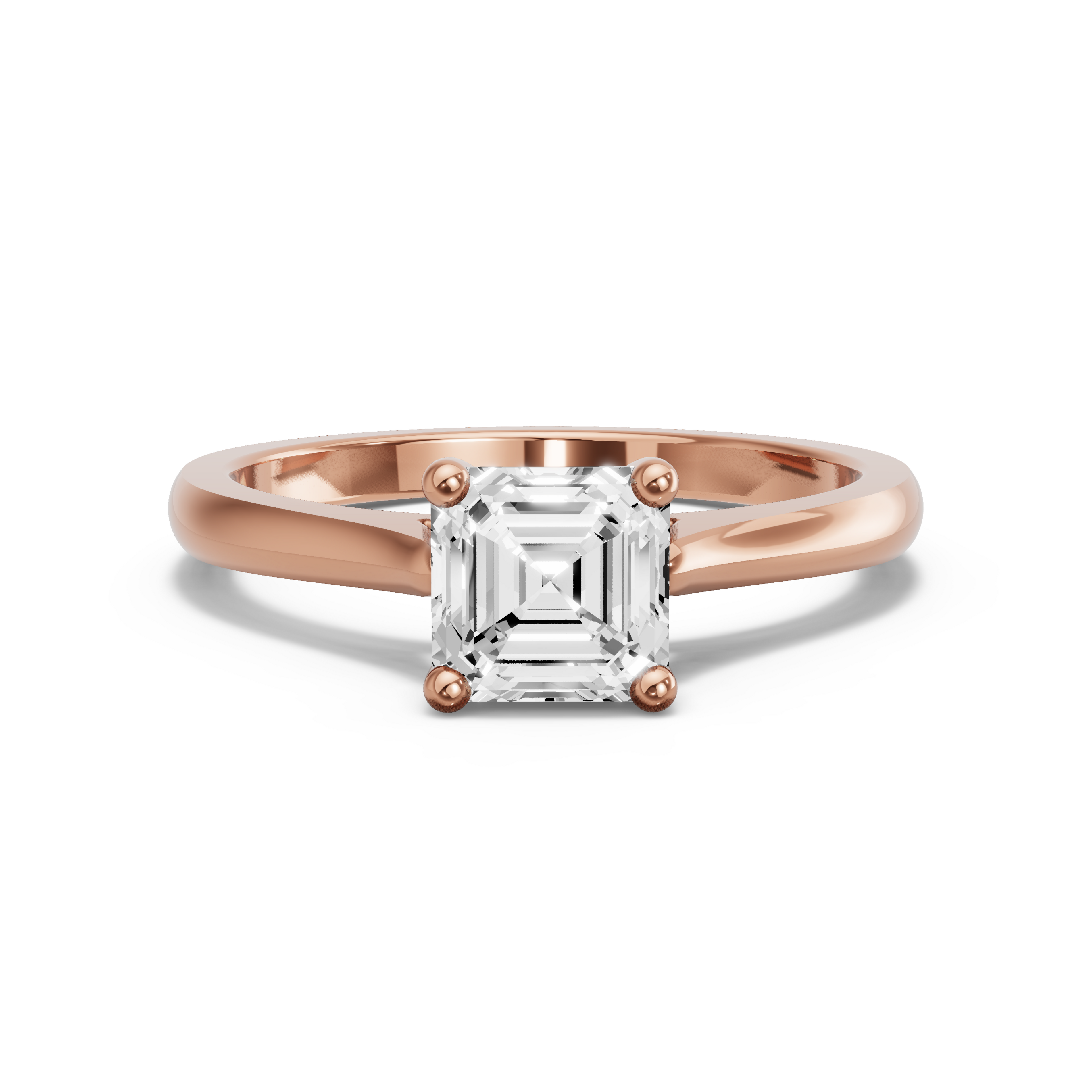 Image for Asscher Surprise diamond Ring with Knife Edge Cathedral band in 18K Yellow Gold