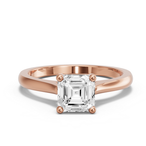 Image for Asscher Surprise diamond Ring with Knife Edge Cathedral band