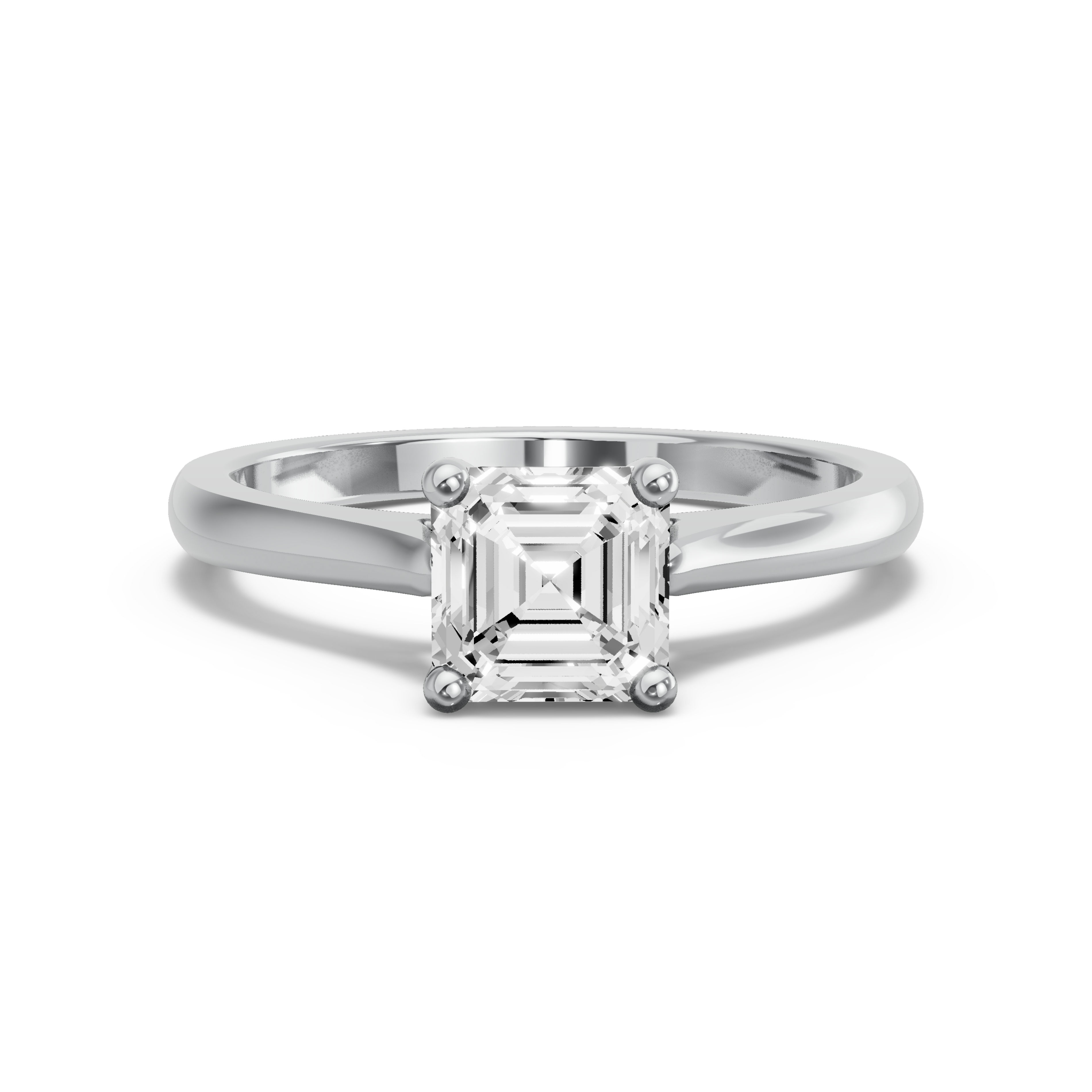 Image for Asscher Surprise diamond Ring with French Pave band in 950 Platinum