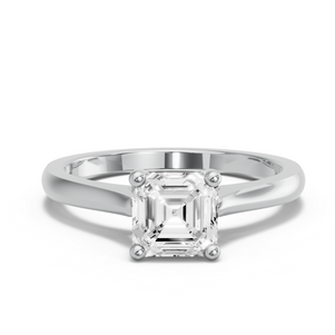 Image for Asscher Surprise diamond Ring with Knife Edge Cathedral band