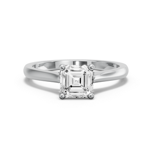Image for Asscher Surprise diamond Ring with Knife Edge Cathedral band in 10K Two Tone Rose Gold