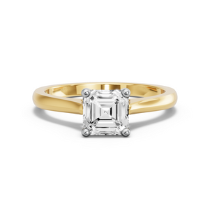 Image for Asscher Surprise diamond Ring with Knife Edge Cathedral band