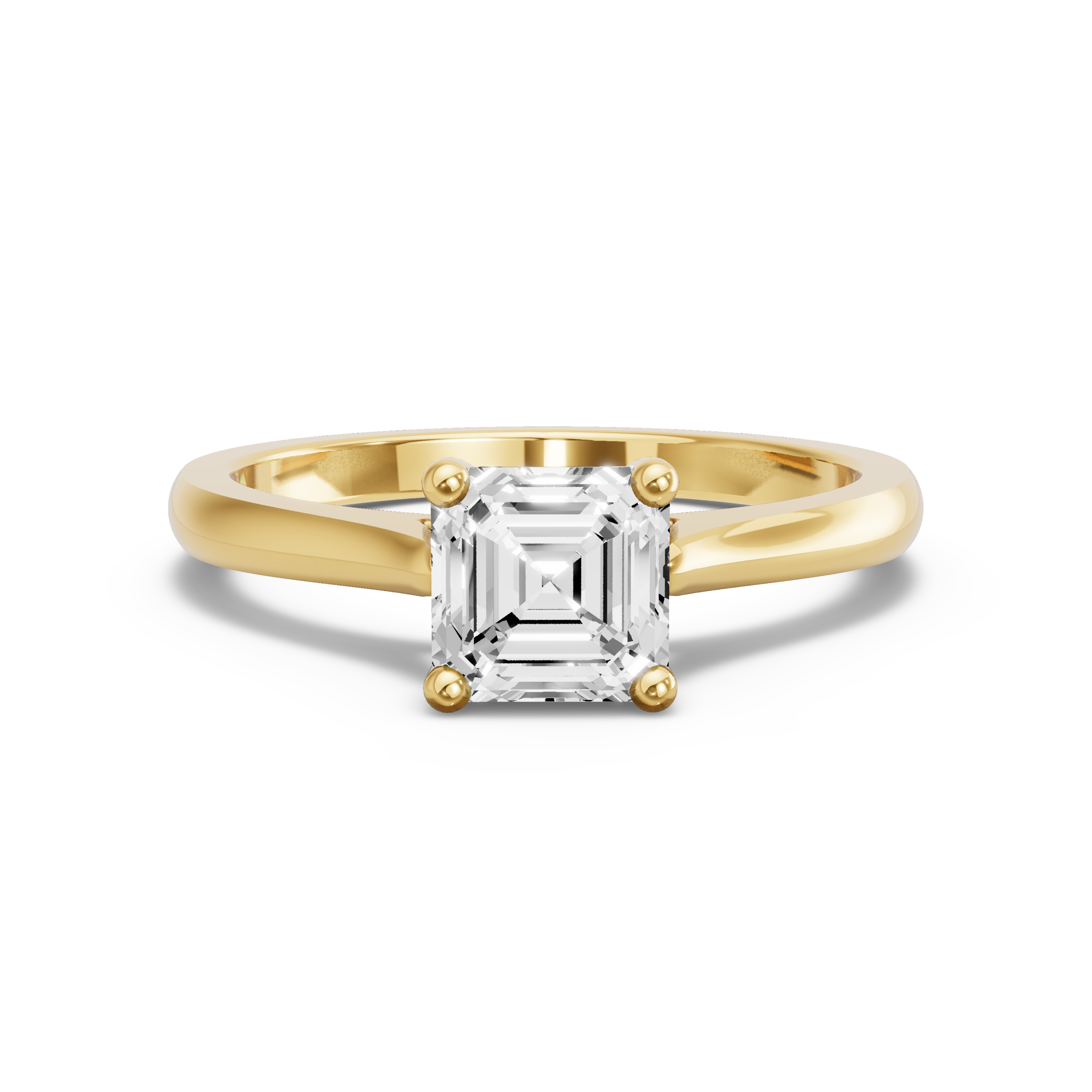 Image for Asscher Surprise diamond Ring with Knife Edge Cathedral band in 10K White Gold