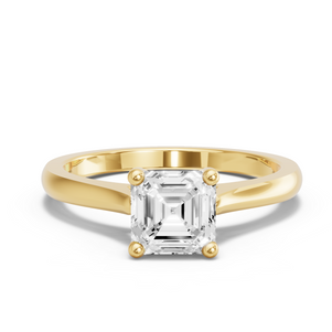 Image for Asscher Surprise diamond Ring with Knife Edge Cathedral band