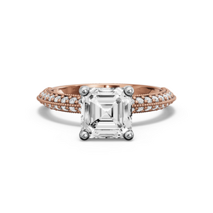Image for Asscher Surprise diamond Ring with Knife Edge Pave band