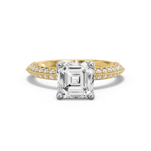 Image for Asscher Surprise diamond Ring with Knife Edge Pave band