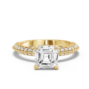 Image for Asscher Surprise diamond Ring with Knife Edge Pave band