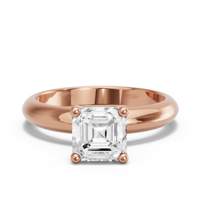 Image for Asscher Surprise diamond Ring with Knife Edge Solitaire band