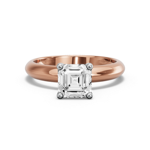 Image for Asscher Surprise diamond Ring with Knife Edge Solitaire band