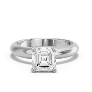 Image for Asscher Surprise diamond Ring with Knife Edge Solitaire band