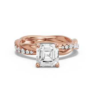 Image for Asscher Surprise diamond Ring with Rope Pave band
