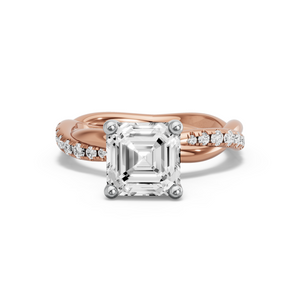 Image for Asscher Surprise diamond Ring with Rope Pave band