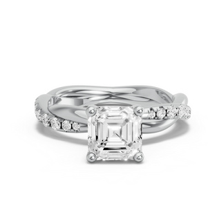 Image for Asscher Surprise diamond Ring with Rope Pave band