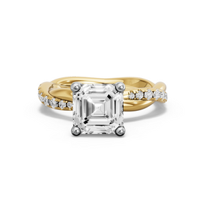 Image for Asscher Surprise diamond Ring with Rope Pave band