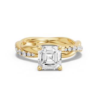 Image for Asscher Surprise diamond Ring with Rope Pave band