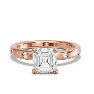 Image for Asscher Surprise diamond Ring with Sleek Accent band