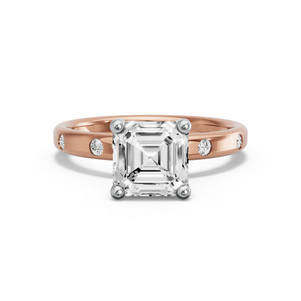 Image for Asscher Surprise diamond Ring with Sleek Accent band